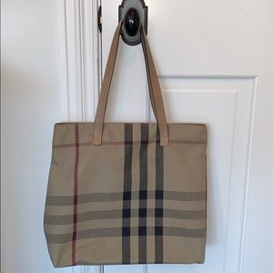 Burberry Canvas Exploded Check Tote Bag